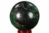 Polished Malachite & Chrysocolla Sphere - Peru #156462-1